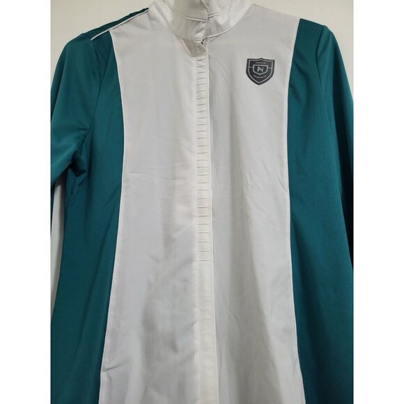 ASMAR Equestrian Show Jacket Teal White Zip Up Riding Shirt - Picture 2 of 8